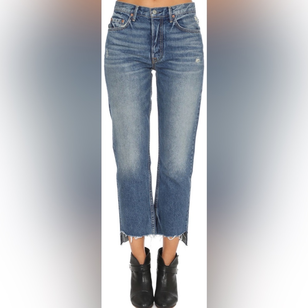 Grlfrnd Helena 💯 cotton jeans Revolve straight leg ankle premium street 25 27